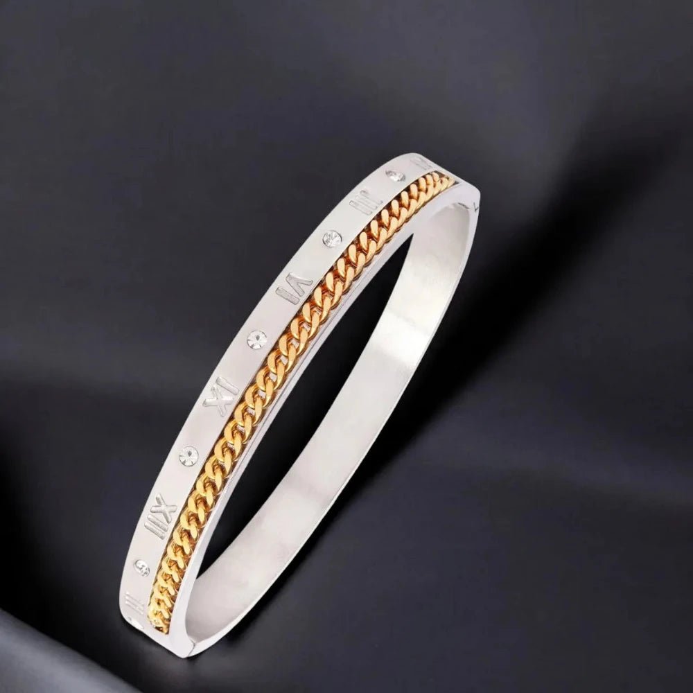 Premium Roman Rope Kada for Men – Gold & Black Stainless Steel - Cuff & Kada - Cadeau Craft