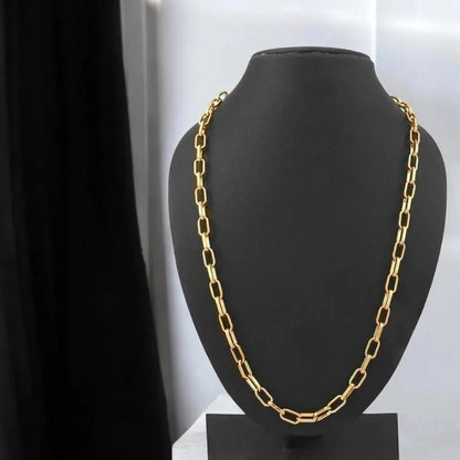 23" Gold Stainless Steel Italian Oval Link Cable Belcher Chain – Stylish & Durable - Necklace - Cadeau Craft