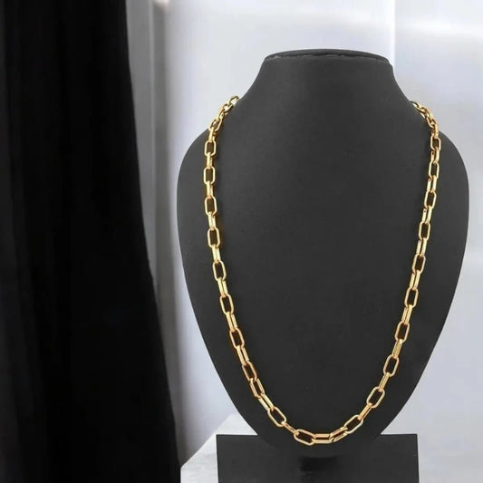 23" Gold Stainless Steel Italian Oval Link Cable Belcher Chain – Stylish & Durable - Necklace - Cadeau Craft