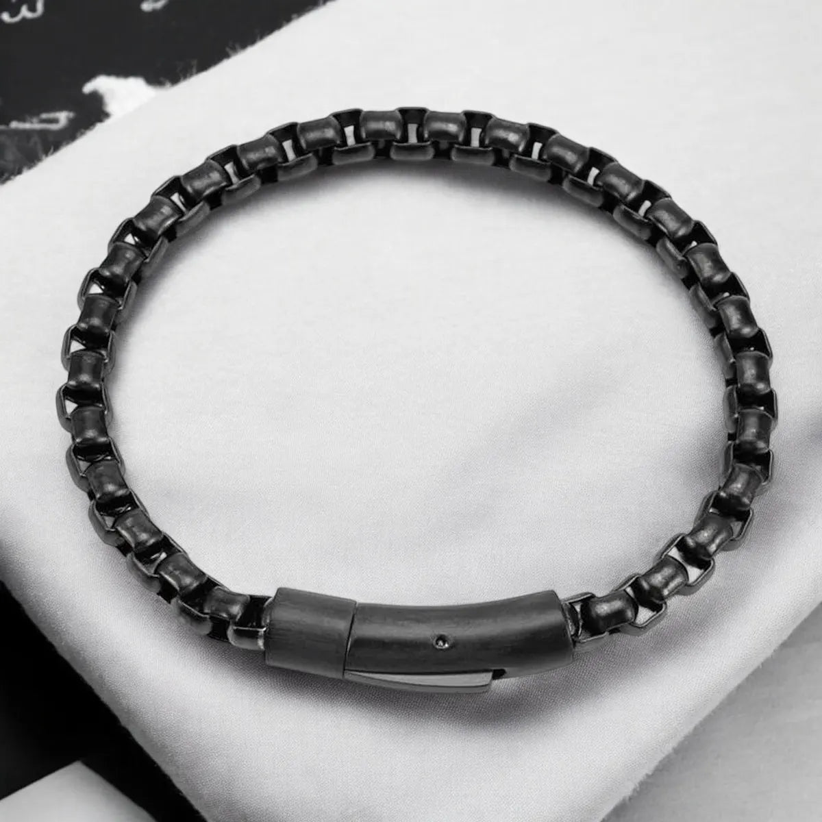Stylish Bracelet for Men – 316L Stainless Steel Popcorn Chain in Black, Silver & Gold
