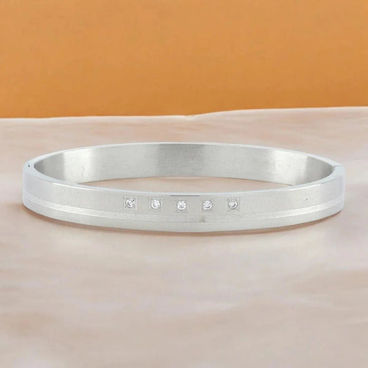 Classic American Diamond Stainless Steel Kada Bracelet for Men - Cuff & Kada - Cadeau Craft