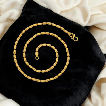 Men's 19'' Oval Cylinder Chain - 22K Gold Plated, Sleek & Durable Design - Necklace - Cadeau Craft