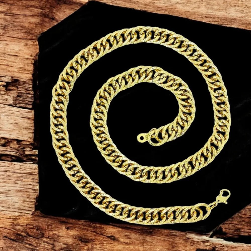 Men's 20'' 18K Gold - Plated Curb Chain Necklace – Sleek, Stylish & Durable - Necklace - Cadeau Craft
