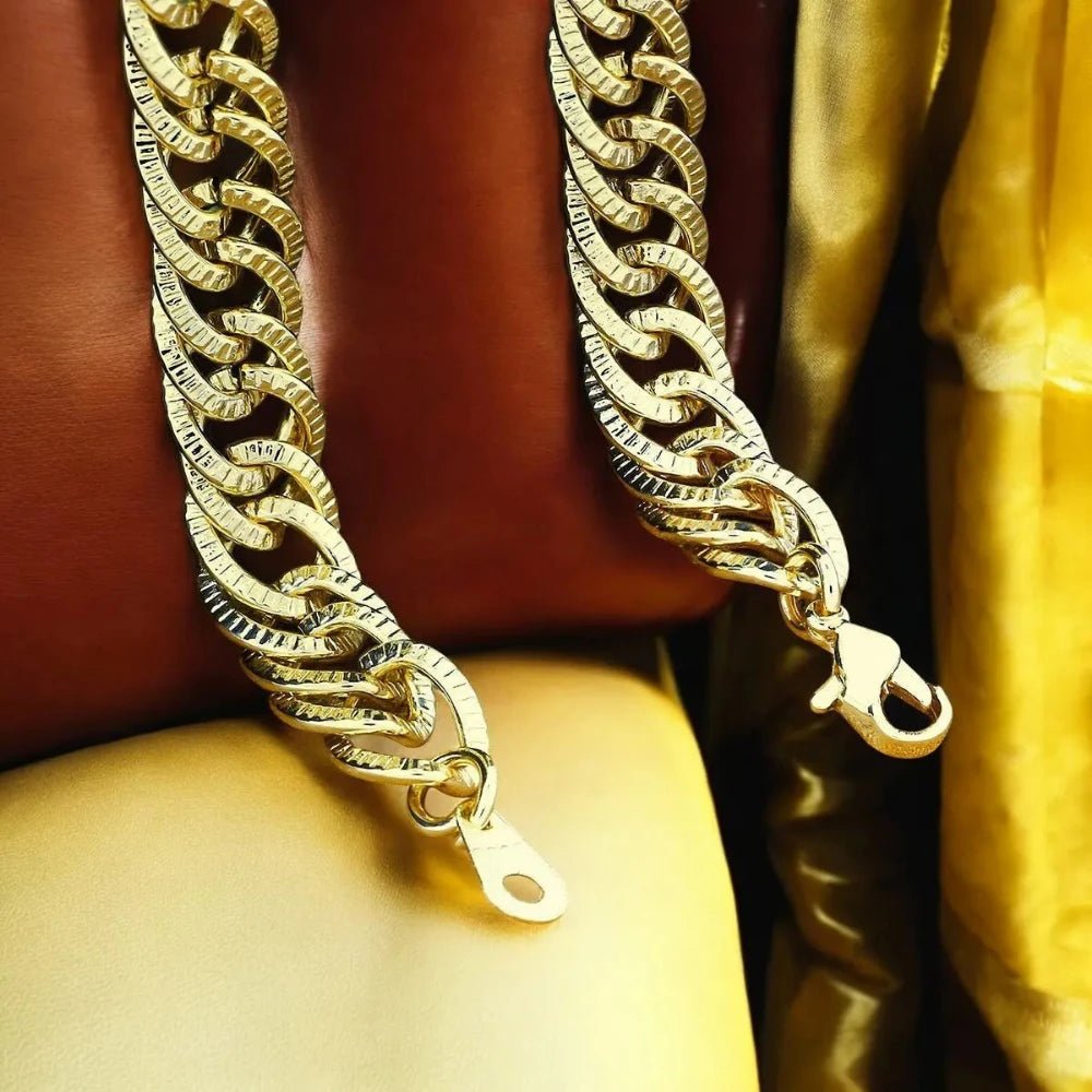 Men's 20'' 18K Gold - Plated Curb Chain Necklace – Sleek, Stylish & Durable - Necklace - Cadeau Craft